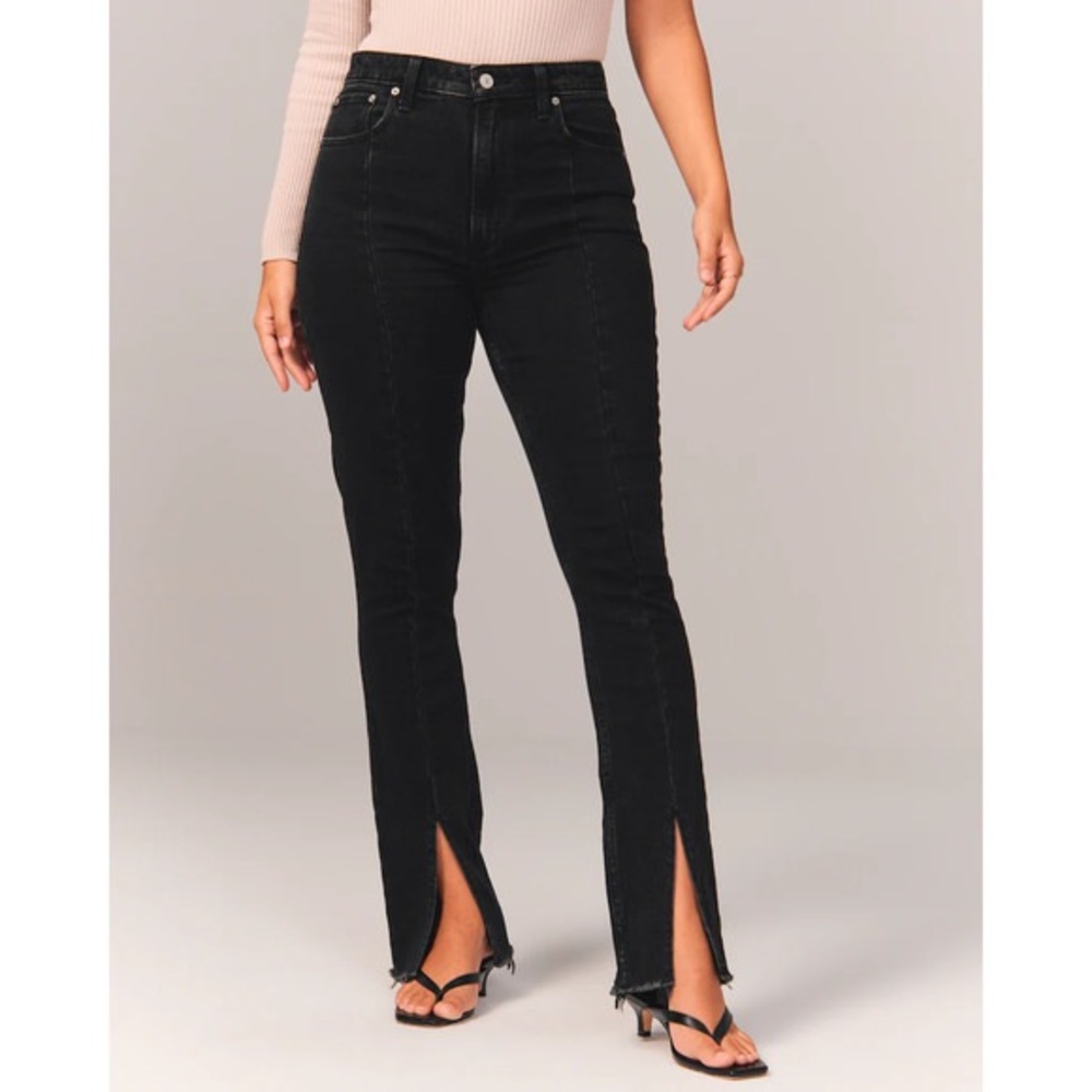 Abercrombie and Fitch Black High Rise Jeans with Ankle Slit